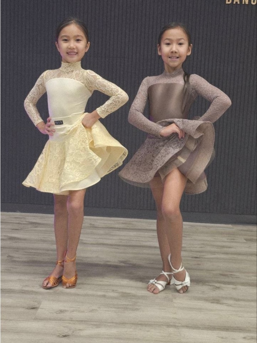 Kids Lace Dance Dress - Cream Color